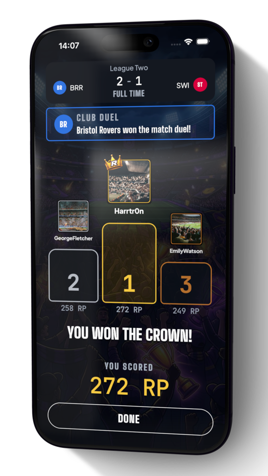 Match leaderboard crown