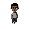 Playable character wearing a grey tee