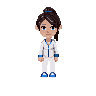 Playable character wearing a white jacket