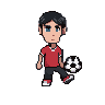 Playable character doing keepy-ups with a football