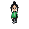 Playable character wearing a green hoodie