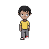 Playable character wearing a yellow tee